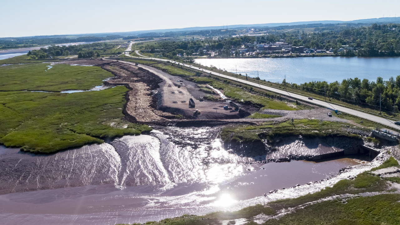 The Avon River aboiteau and Highway 101 twinning project in Hants County.