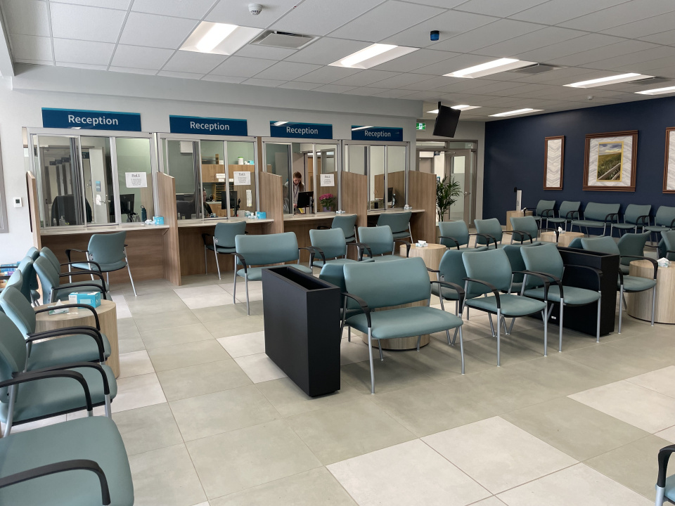 Waiting room in the Antigonish Community Health Clinic.