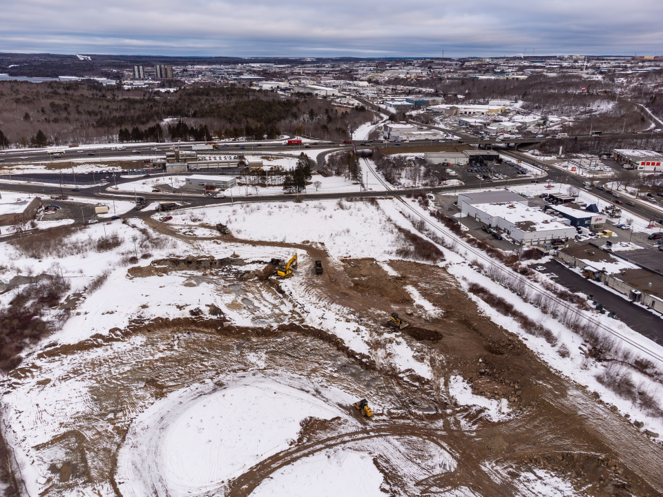 Aerial photo of land to be developed in Shannon Park