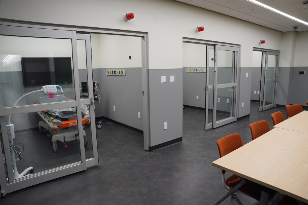 Simulation centre patient rooms in the medical sciences building at CBU