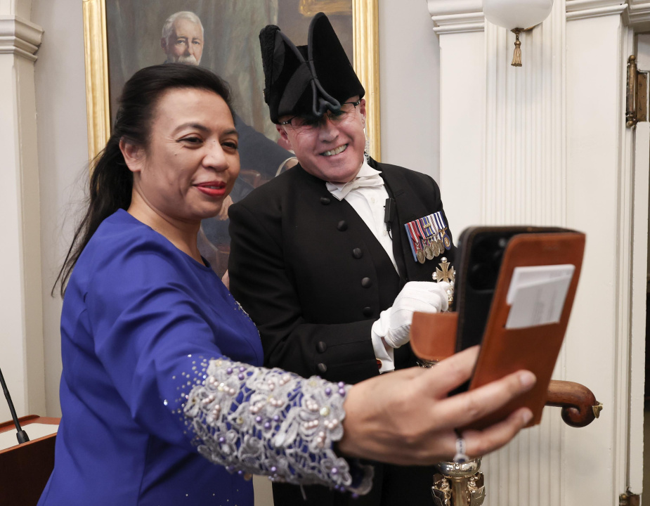 Two people take a selfie