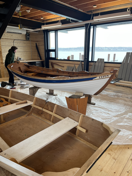 The interior of Boat School where boats are built.