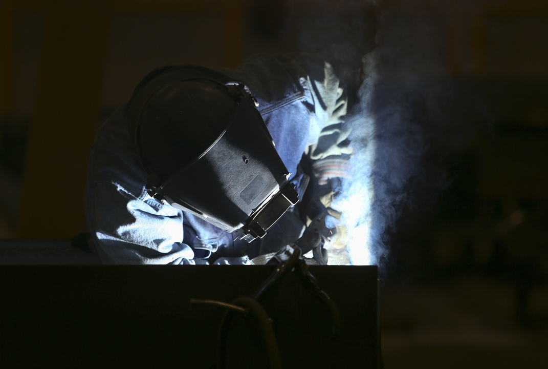 A welder at work.