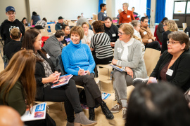 Participants engage in lively discussion in this file photo from the first Rebuilding HOPE conference in 2023.