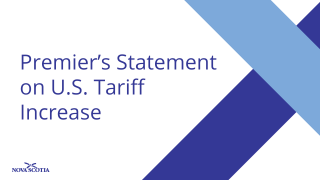 Graphic with the words Premier's Statement on U.S. Tariff Increase