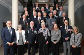 Barbara Adams and Chris Palmer with Nova Scotian peacekeepers.