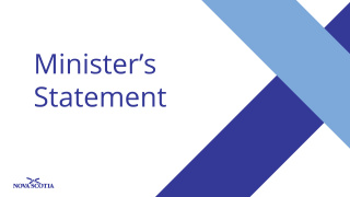Graphic with the words Minister's Statement and the Province of Nova Scotia logo.