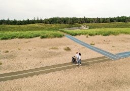 Beach mobility mats.