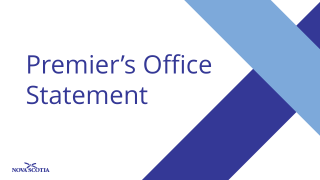 Graphic with the words Premier's Office Statement 