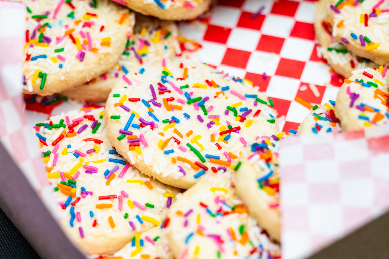 Rainbow-sprinkled cookies