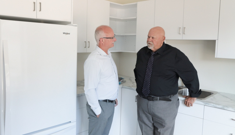•	Dave Corkum, Mayor, Municipality of the County of Kings, and  Housing Minister John White.