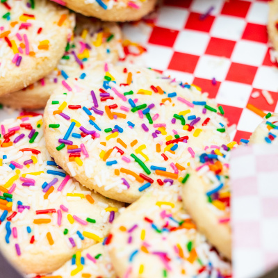 Rainbow-sprinkled cookies