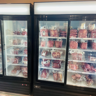 Packages of meat in a cooler 