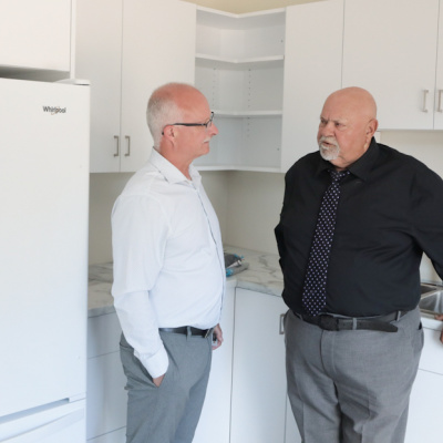 •	Dave Corkum, Mayor, Municipality of the County of Kings, and  Housing Minister John White.