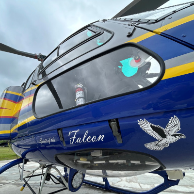 A helicopter on the ground