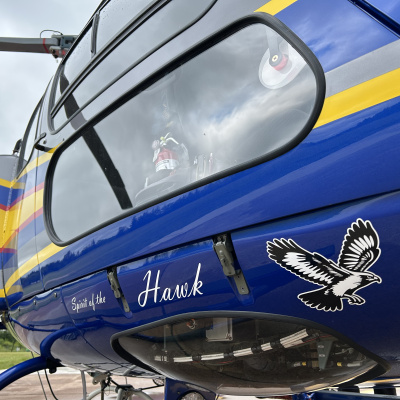 A helicopter on the ground